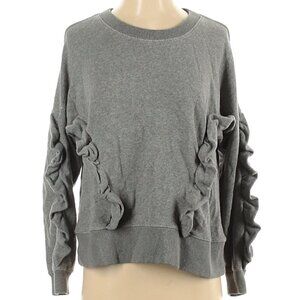𝅺MADEWELL • Grey Ruffle Crew Neck Sweatshirt